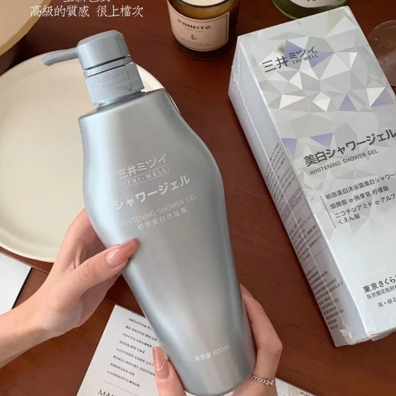 800ml Deep Cleansing Whitening Body Wash Shower Gel Removing Dirt Dead Skin Oil Control Even Skin Tone To Lighten Pigmentation