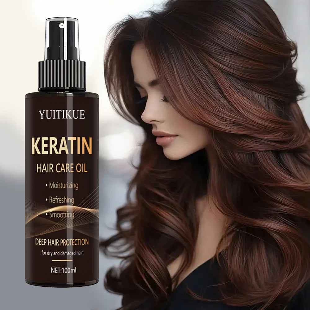 Keratin Hair Oil · Moisturizing, Refreshing and Smooth Deep Hair Care Suitable for Dry and Damaged Hair