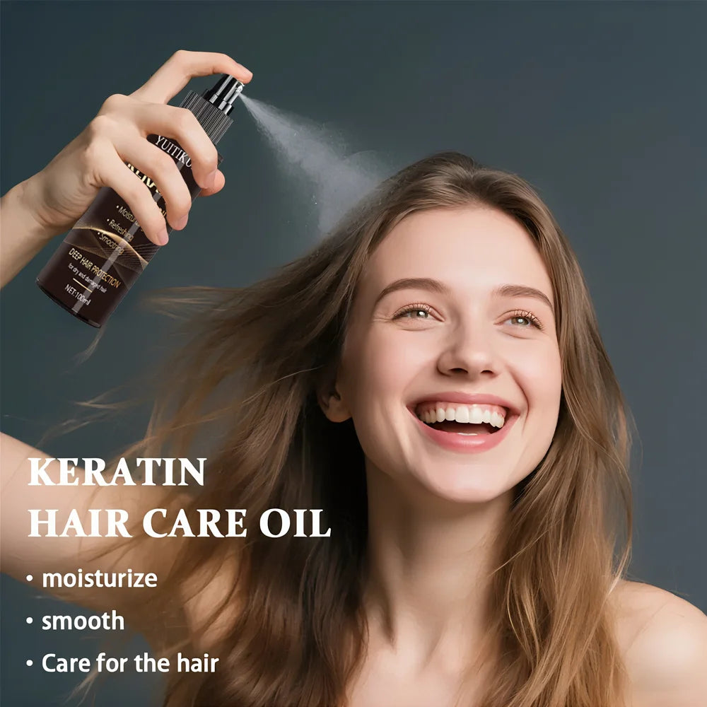 Keratin Hair Oil · Moisturizing, Refreshing and Smooth Deep Hair Care Suitable for Dry and Damaged Hair